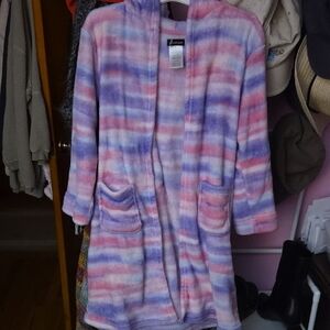 Cuddl Duds Kids Pajama Robe - Pink and Purple Stripes